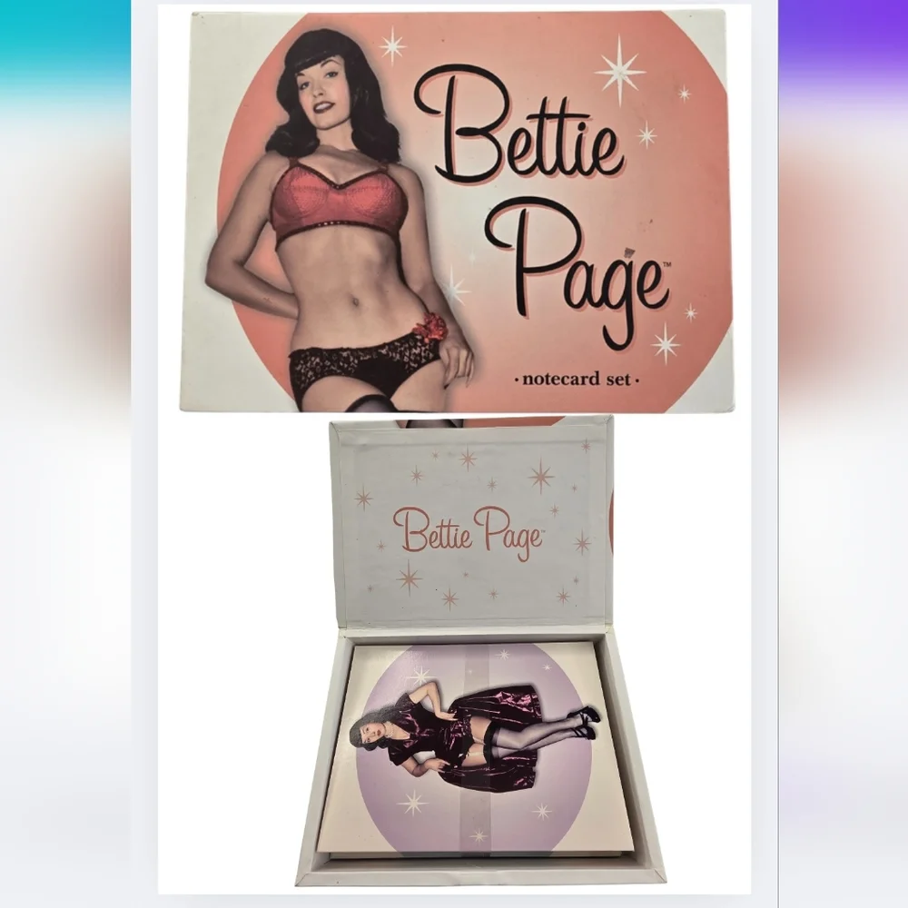 NEW Vintage 2006 Bettie Page Pinup Notecard Set New In Box 3161-D